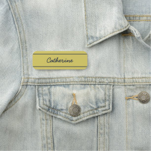 Gentle Warm Yellow Minimalist Name Tag