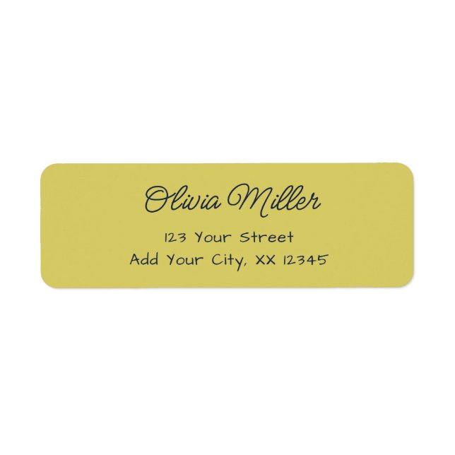 Gentle Warm Yellow - Modern Address Label (Front)