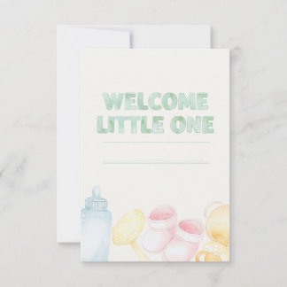Gentle Watercolor Welcome Little One Baby Shower Card