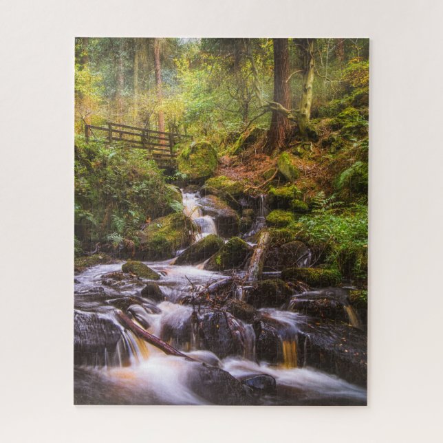Gentle Waterfall Woodland Brook Jigsaw Puzzle (Vertical)