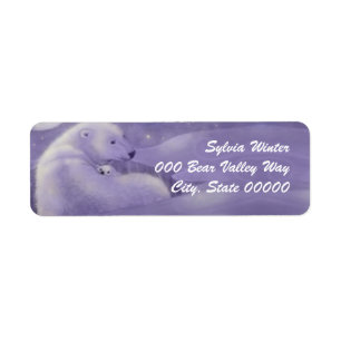 Gentle Winter Polar Bears Return Address Labels