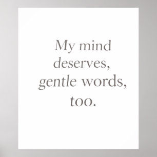 Gentle Words Self-Care Quote Poster
