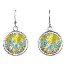 Gentle Yellow Fractal Earrings