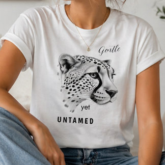 Gentle Yet Untamed Cheetah Minimalist Wild Animal T-Shirt