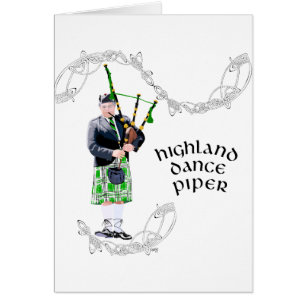 Gentleman Bagpiper in Green Kilt Cards