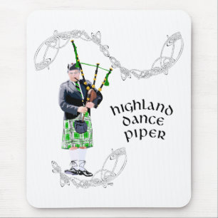 Gentleman Bagpiper in Green Kilt Mouse Pad