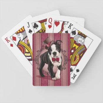 Gentleman Boston Terrier Playing Cards by MarylineCazenave at Zazzle