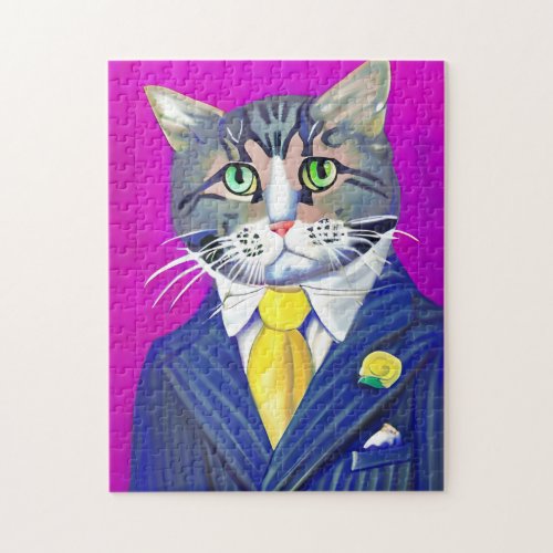 Gentleman Cat in a Suit and Tie Jigsaw Puzzle