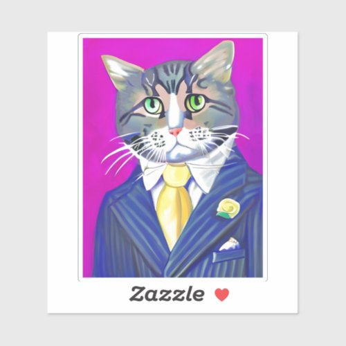 Gentleman Cat in a Suit and Tie Sticker