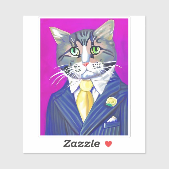 Gentleman Cat in a Suit and Tie Sticker (Sheet)