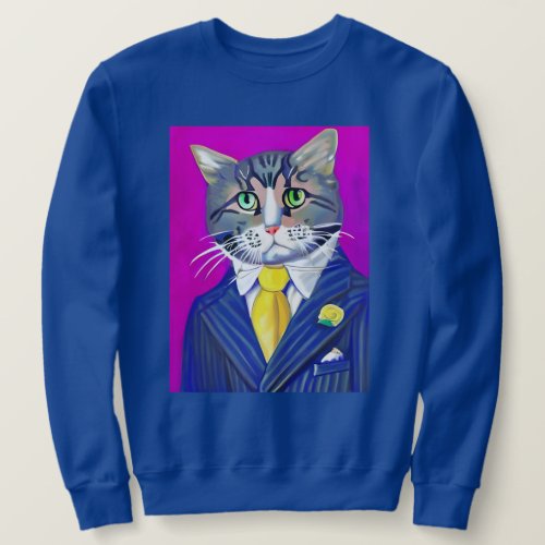 Gentleman Cat in a Suit and Tie Sweatshirt
