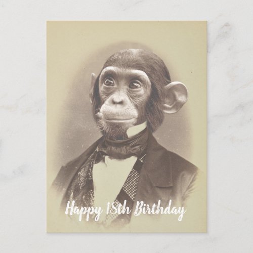 Gentleman Chimpanzee Birthday Card