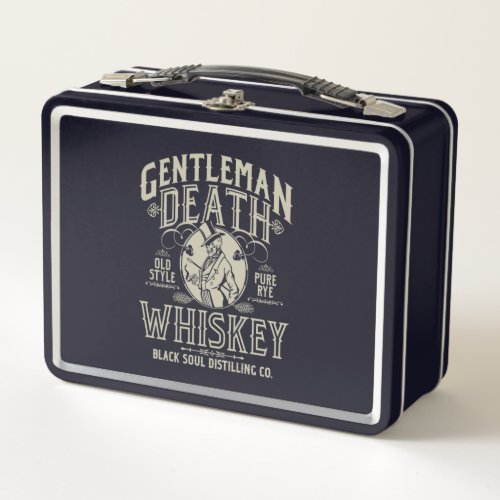 Gentleman Death Old Style Pure Rye Whiskey Metal Lunch Box