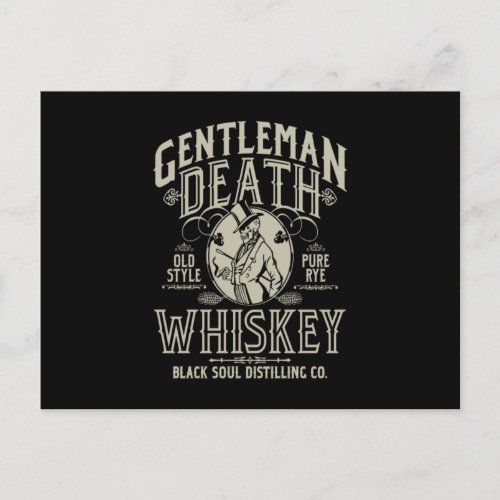 Gentleman Death Old Style Pure Rye Whiskey Postcard