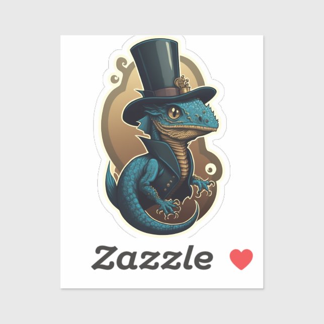 Gentleman Dragon in a Top Hat Sticker (Sheet)