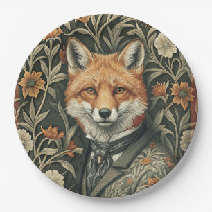 Gentleman Fox in Evening Attire Vintage Woodland Paper Plates