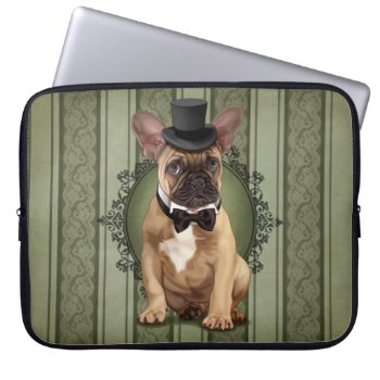 Gentleman French Bulldog Laptop Sleeve by MarylineCazenave at Zazzle