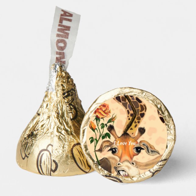 Gentleman Giraffe with Rose Funny Valentine's Day Hershey®'s Kisses® (Front)