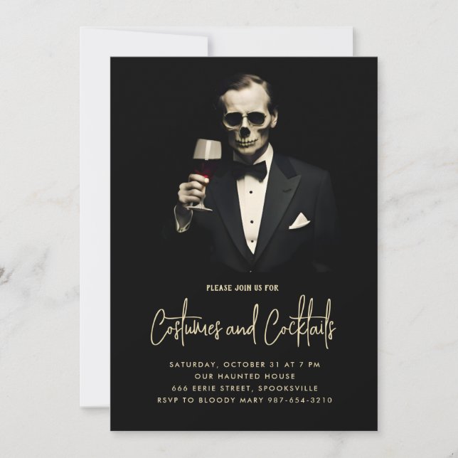Gentleman Halloween Costume Party Invitation (Front)