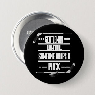 Gentleman Ice Hockey Humor Button