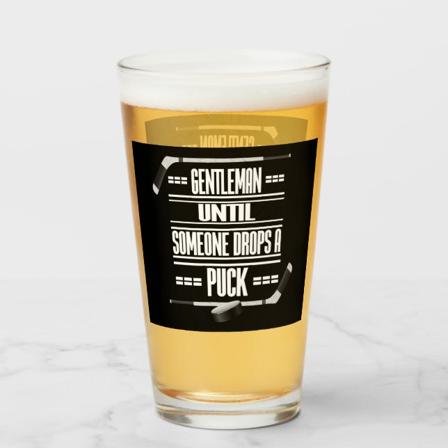 Gentleman Ice Hockey Humor   Glass (Front Filled)