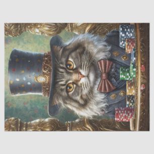 Gentleman Kitty, Fancy Cat playing Poker Tissue Paper