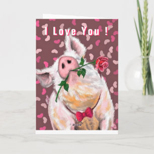 Gentleman Pig Funny Valentine's Day Card
