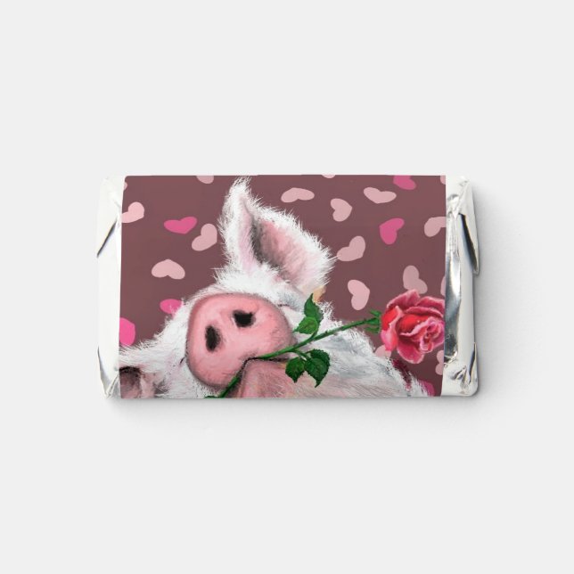 Gentleman Pig Funny Valentine's Day Hershey's Miniatures (Front)