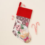 Gentleman Pig - Romantic - Funny Christmas Stocking<br><div class="desc">Gentleman Pig - Funny Cartoon Painting Fun Collection - Choose / Add Your Unique Text / Name / Color - Make Your Special Gift - Resize and move or remove / add elements - image / text with customization tool. Painting and Design by MIGNED. Please see my other projects /...</div>