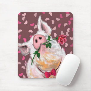 Gentleman Pig - Romantic - Funny Mouse Pad