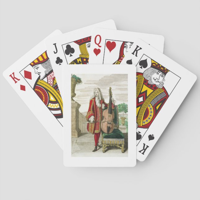 Gentleman playing the cello, published c.1688-90 ( poker cards (Back)