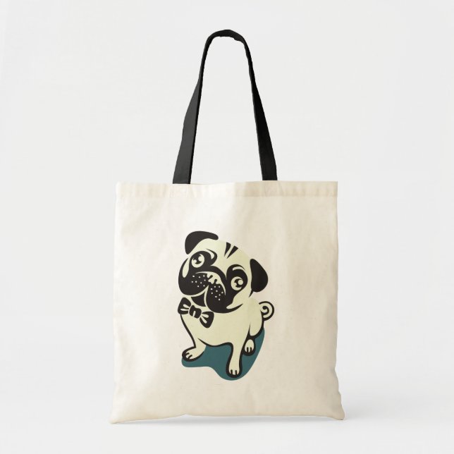 Gentleman Pug with a Cute Bowtie. Tote Bag (Front)
