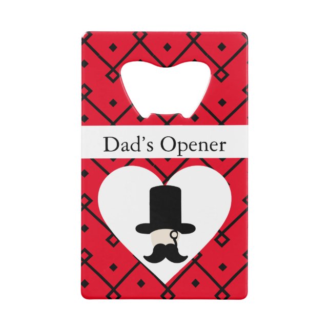 Gentleman’s Editable Father’s Day Credit Card Bottle Opener (Front)