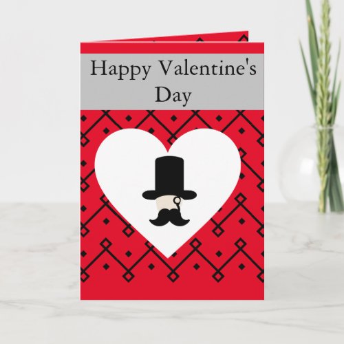 Gentlemans Valentines day Editable text Holiday Card