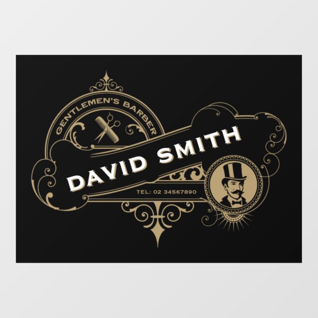 Gentleman’s Victorian Barbershop  Window Cling (Sheet)