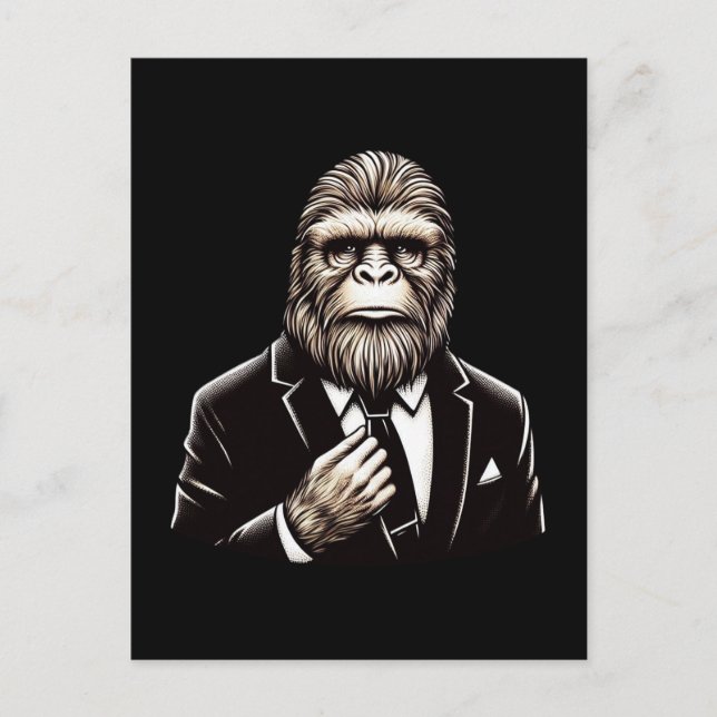Gentleman Sasquatch - Funny Bigfoot Postcard (Front)