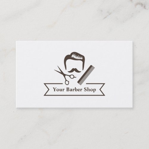 Gentleman Scissors Hair Cut Barber Shop Business Card