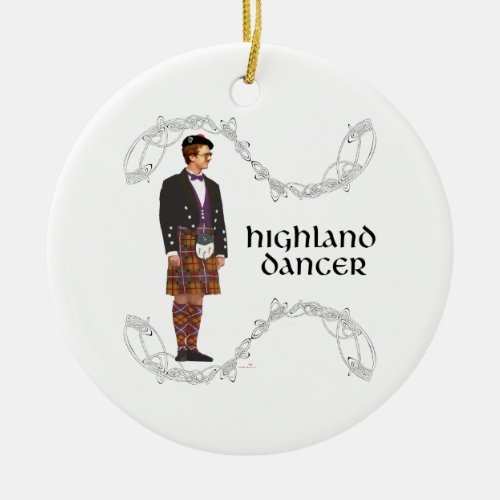 Gentleman Scottish Highland Dancer Ceramic Ornament