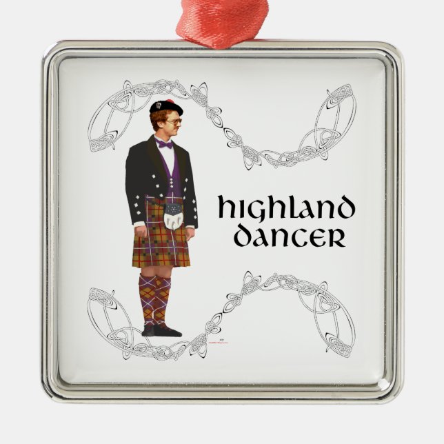 Gentleman Scottish Highland Dancer Metal Ornament (Front)