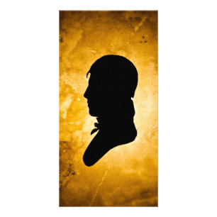 "Gentleman Silhouette on Gold" photo cards