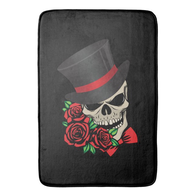 Gentleman Skull Bathroom Mat (Front Vertical)