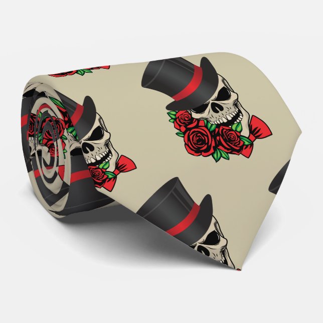 Gentleman Skull Neck Tie (Rolled)
