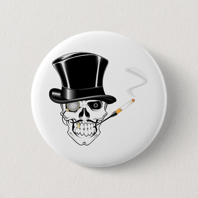Gentleman Skull Pinback Button (Front)