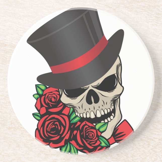 Gentleman Skull Sandstone Coaster (Front)
