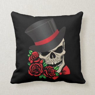Gentleman Skull Throw Pillow