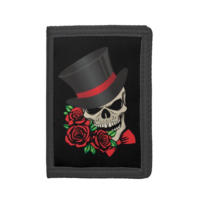 Gentleman Skull Trifold Wallet (Front Vertical)
