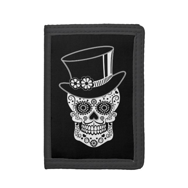 Gentleman Sugar Skull Trifold Wallet (Front Vertical)
