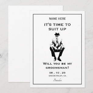 Gentleman suit groomsman invitation