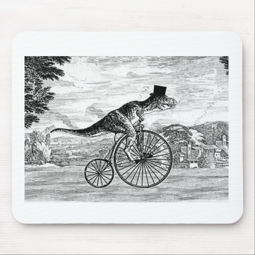 Gentleman T_Rexs Sunday Ride Mouse Pad