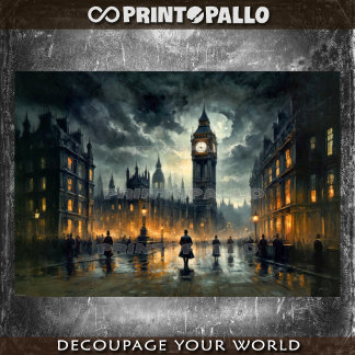 Gentleman under Big Ben in 19th century london - Tissue Paper